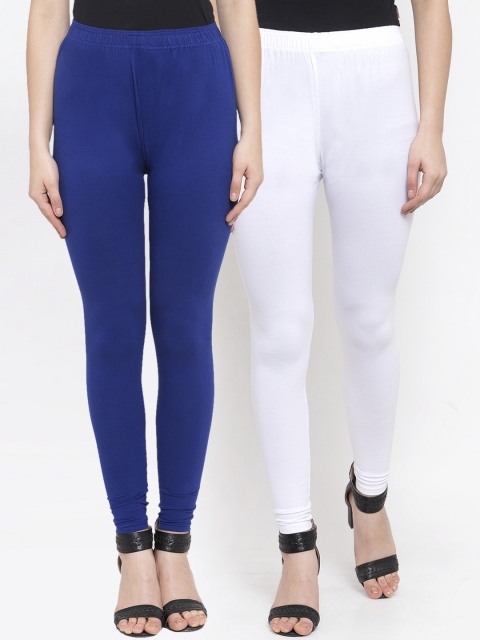 

TAG 7 Women Pack Of 2 Solid Churidar-Length Leggings, White