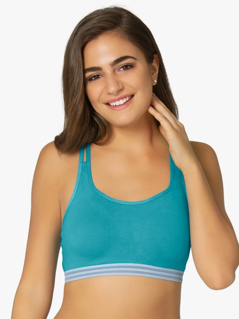 

Amante Blue Solid Non-Wired Lightly Padded Bralette Bra