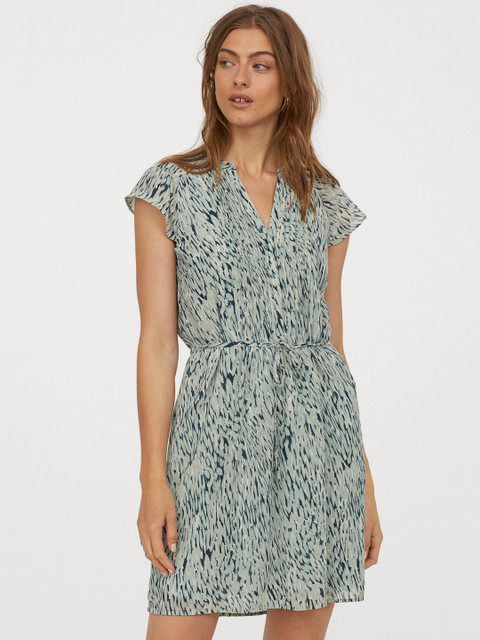 

H&M Green Tie-Belt Dress