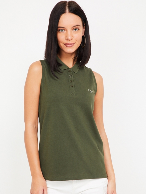 

Bossini Women Olive Green Solid Top