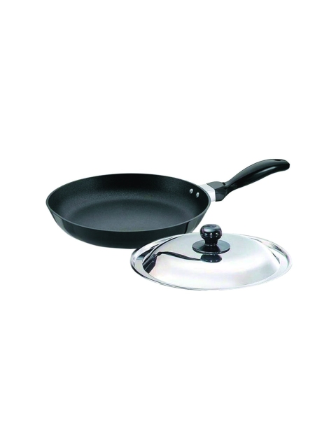 

Hawkins Black Hard Anodised NonStick 3.25 mm Frying Pan With Stainless Steel Lid