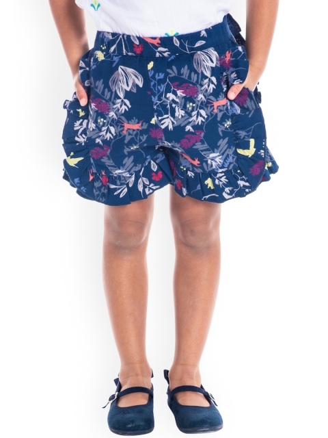 

Cherry Crumble Girls Blue Printed Regular Fit Shorts