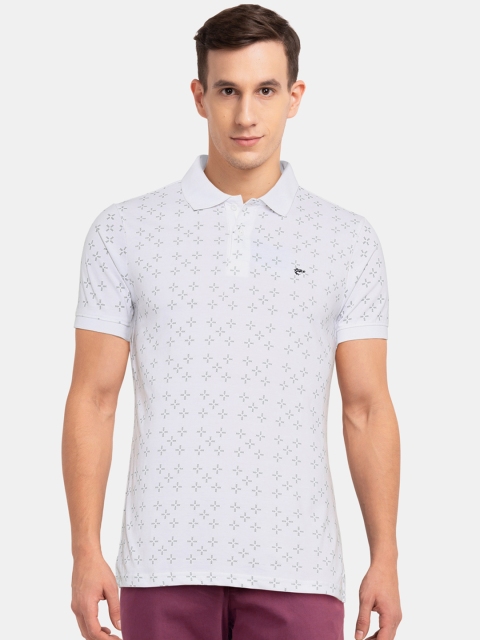 

Ruggers Men White Printed Polo Collar T-shirt