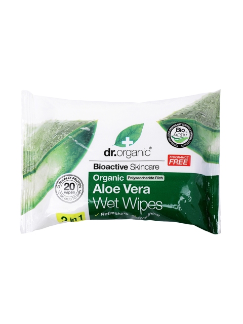 

dr.organic Aloe Vera Wet Wipes 20 Pcs, Green