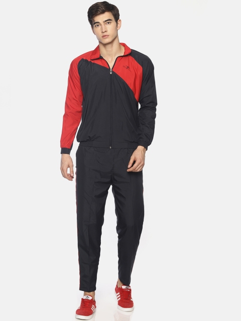 

HPS Sports Men Red & Black Colourblocked Tracksuit