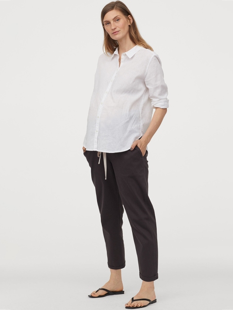 

H&M Women Charcoal Grey MAMA Twill Utility Trousers