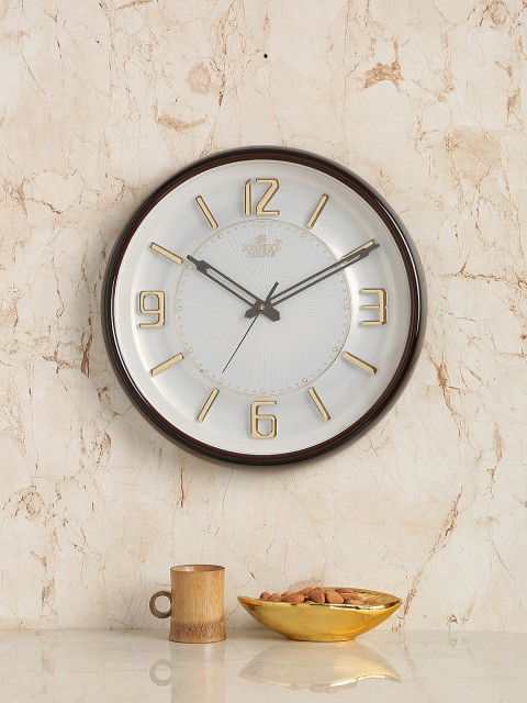 

ZANIBO White Round Solid Analogue Wall Clock