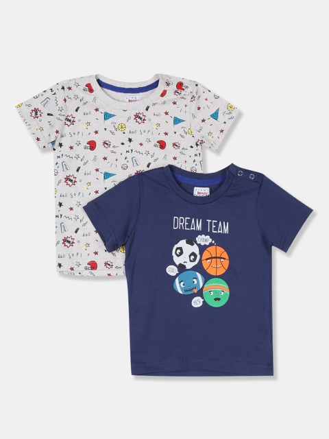

Donuts Boys Pack Of 2 Printed Round Neck T-shirts, Blue