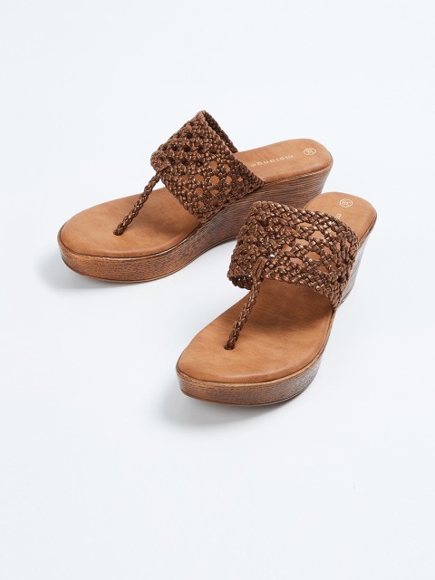 

Melange by Lifestyle Women Brown Woven Design Wedges