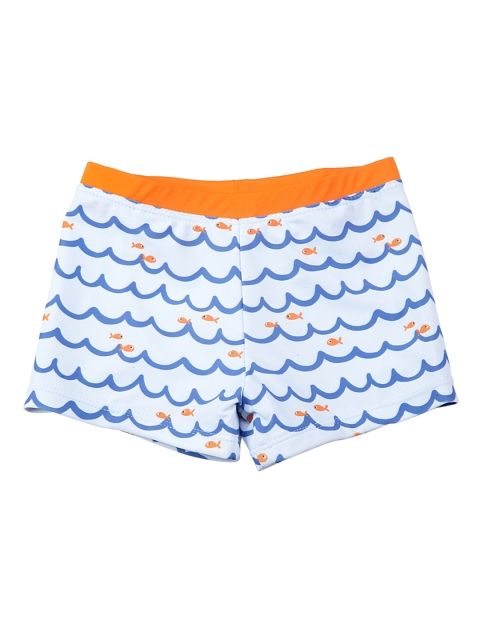 

Chicco Boys White & Blue Printed Swim Bottoms
