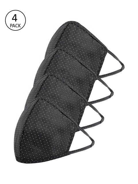 

Richlook Men Pack Of 4 2-Ply Reusable Cloth Masks, Black