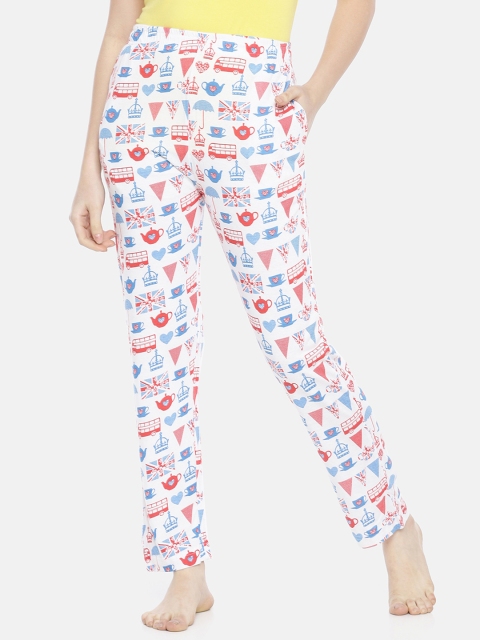 

Dollar Missy Women White Printed Pyjamas