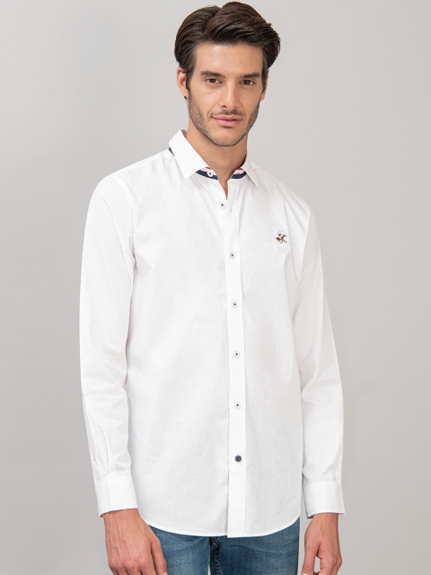 

Beverly Hills Polo Club Men White Regular Fit Solid Casual Shirt