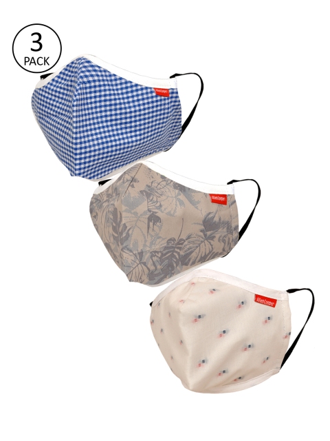

Allen Cooper Adults 3 Pcs Printed 3-Ply Anti-Pollution Reusable Cloth Masks, Blue