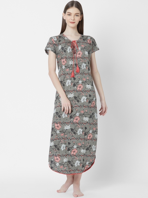 

Juliet Grey & Black Printed Nightdress