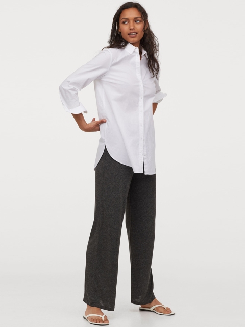 

H&M Women Grey Wide Jersey Trousers