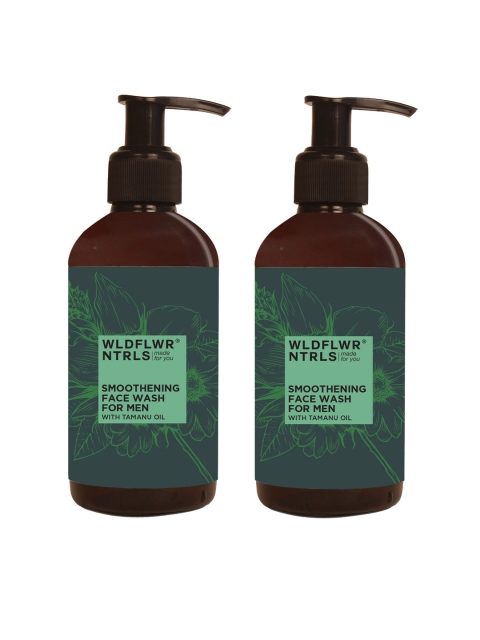 

Wildflower Naturals Men Set Of 2 Smoothing Face Wash With Tamanu Oil, Green