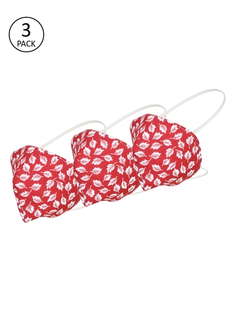 

Alvaro Castagnino Unisex Pack of 3 Pcs Red & White Reusable 3-Ply Protective OutdoorMasks