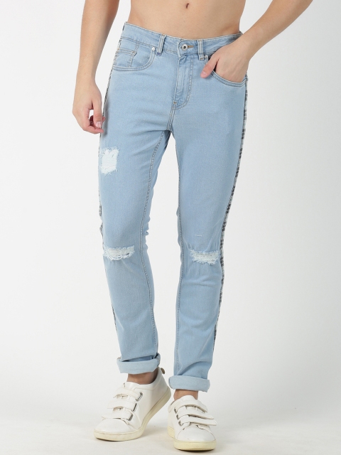 

Blue Saint Men Blue Regular Fit Mid-Rise Mildly Distressed Jeans