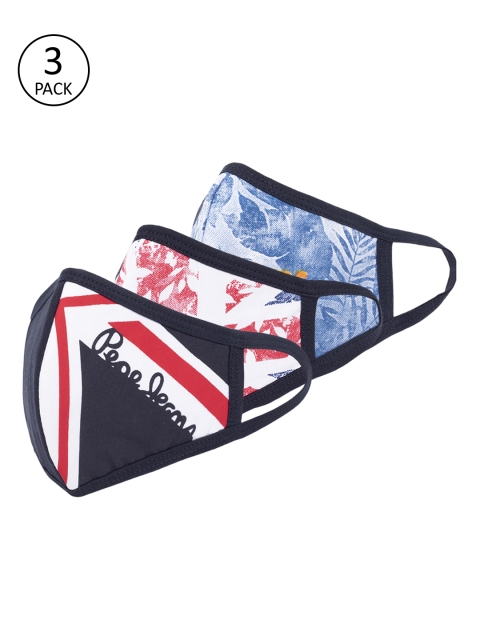 

Pepe Jeans Boys Pack Of 3 Printed 3-Ply Reusable Cloth Masks, Multi