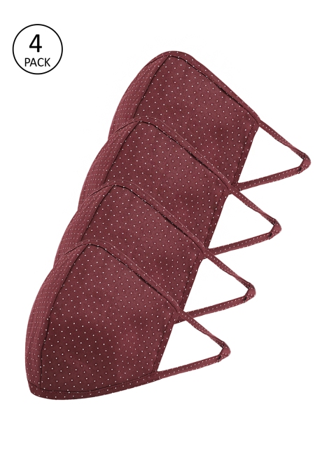 

Richlook Men Pack Of 4 2-Ply Reusable Cloth Masks, Burgundy
