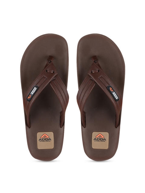 

Adda Men Brown Solid Thong Flip-Flops