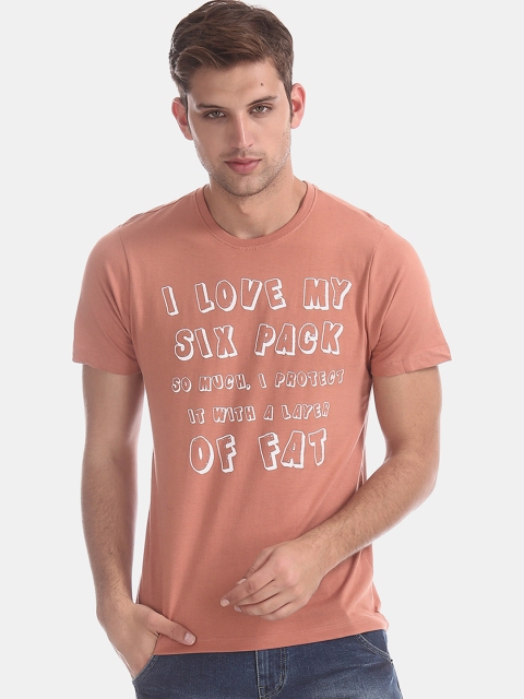 

Colt Men Pink Printed Round Neck T-shirt