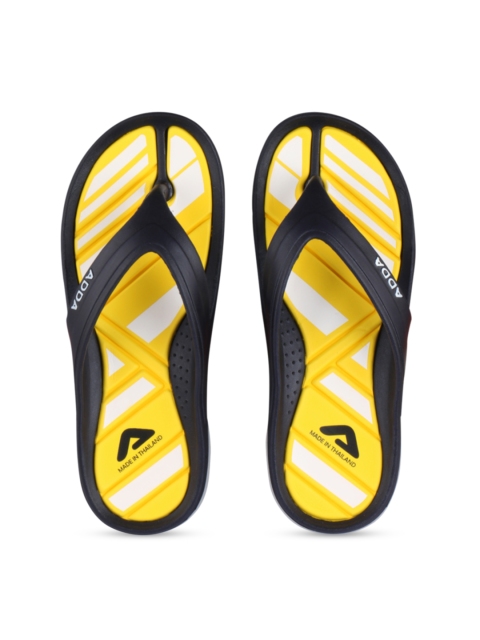 

Adda Men Navy Blue Striped Thong Flip-Flops