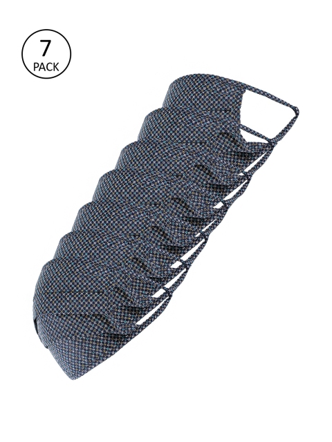 

Richlook Adults Pack of 7 Navy Blue Printed 2 Ply Reusable Masks