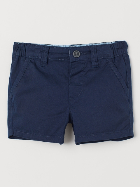 

H&M Boys Navy Blue Solid Regular Fit Chino Shorts