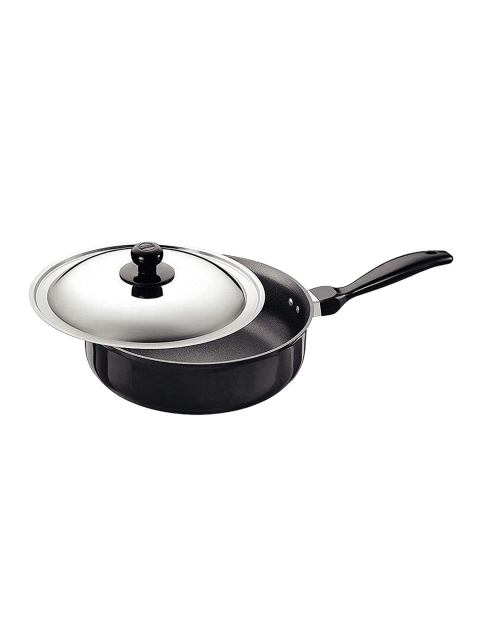 

Hawkins Black Hard Anodised NonStick 3.25 mm Frying Pan With Stainless Steel Lid