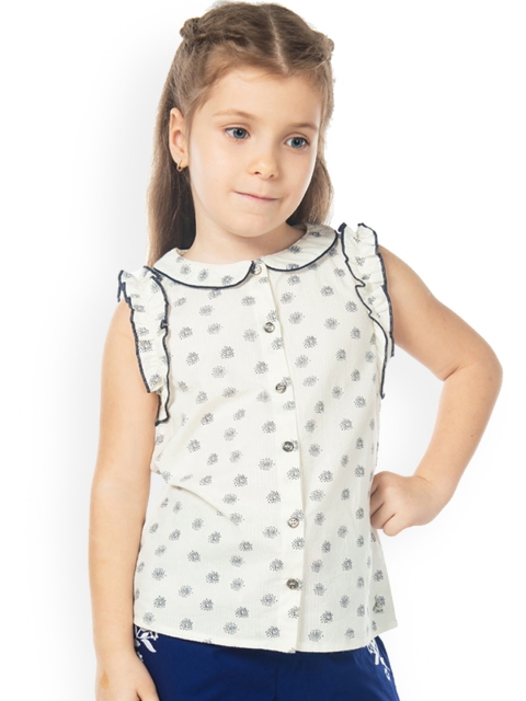 

Cherry Crumble Girls White Printed Top