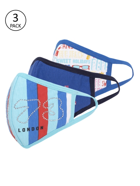 

Pepe Jeans Girls Pack Of 3 Printed 3-Ply Reusable Cloth Masks, Multi