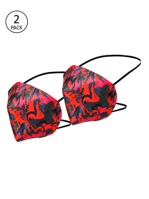 

Alvaro Castagnino Unisex Pack of 2 Pcs Red Printed Reusable 3-Ply Protective Outdoor Masks