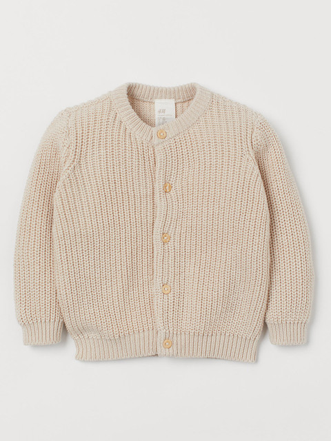 

H&M Infants Cream-Coloured Ribbed Cardigan