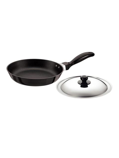 

Hawkins Black Hard Anodised NonStick 3.25 mm Frying Pan With Stainless Steel Lid