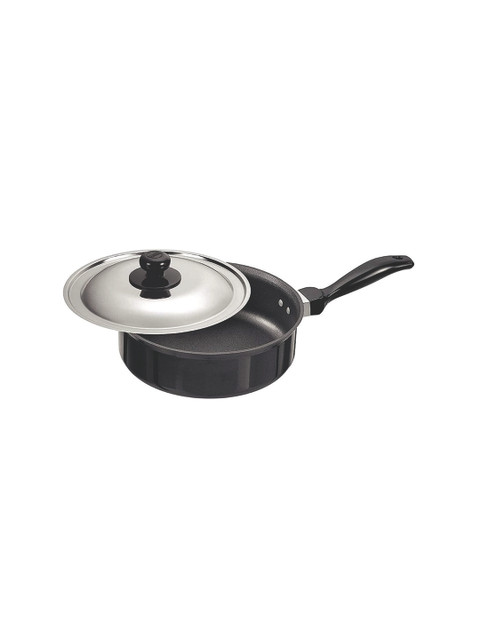 

Hawkins Black Hard Anodised NonStick 3.25 mm Frying Pan With Stainless Steel Lid