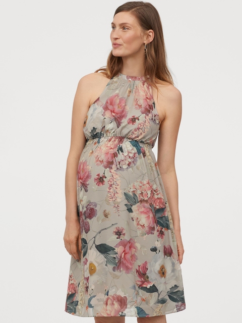 

H&M MAMA Multicoloured Floral Print Chiffon dress, Multi