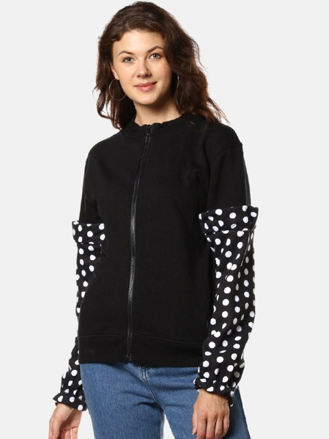 

Campus Sutra Women Black Solid Sweatshirt