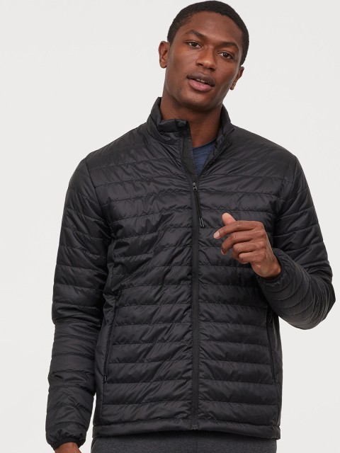 

H&M Men Black Solid Padded Outdoor Jacket