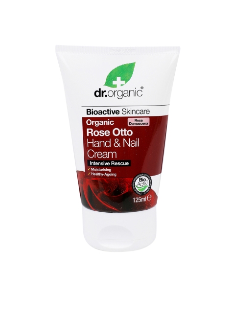 dr.organic Rose Otto Hand & Nail Cream - 125 ml, Maroon