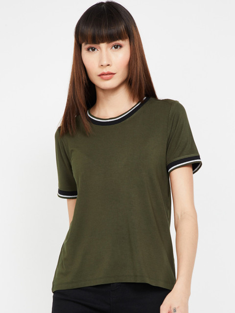 

Bossini Women Olive Green Solid Top