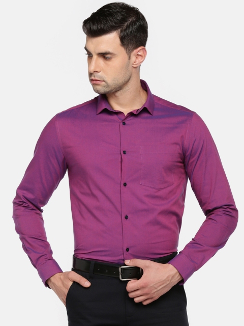 

RICHARD PARKER by Pantaloons Men Purple Regular Fit Solid Party Shirt