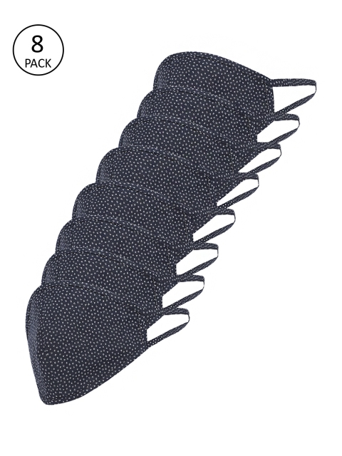 

Richlook Men Navy Blue Pack Of 8 Printed 2-Ply Reusable Cloth Masks