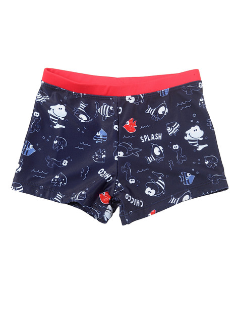 

Chicco Boys Navy Blue & Red Printed Swim Shorts