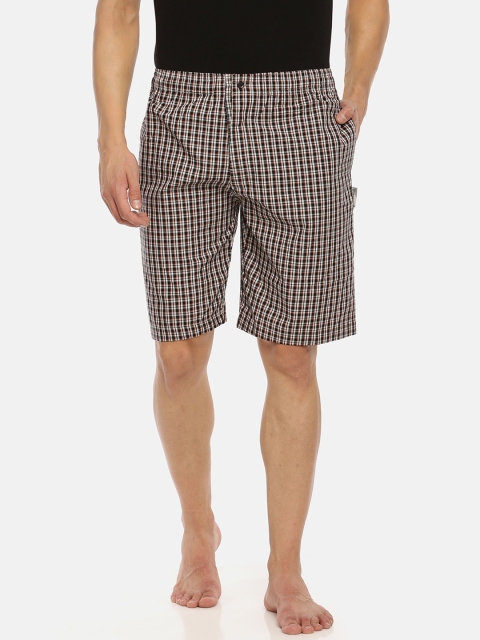 

Macroman M-Series Men White & Black Checked Boxers MS731-BROWN