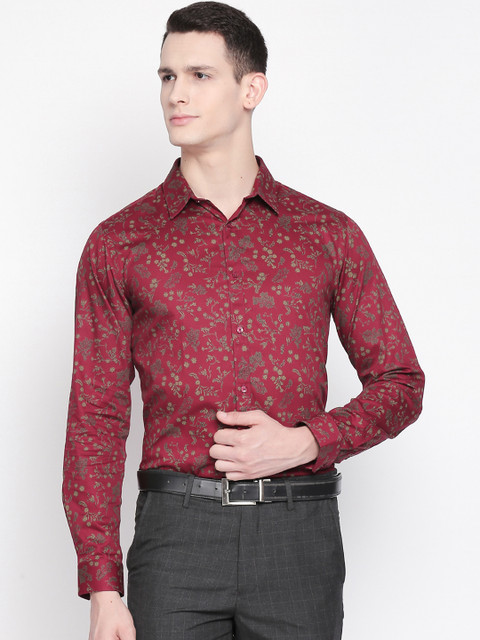 

RICHARD PARKER by Pantaloons Men Red Regular Fit Floral Printed Casual Shirt