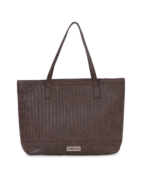

Diwaah Coffee Brown Self Design Shoulder Bag