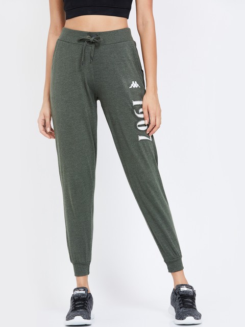 

Kappa Women Olive Green Solid Joggers