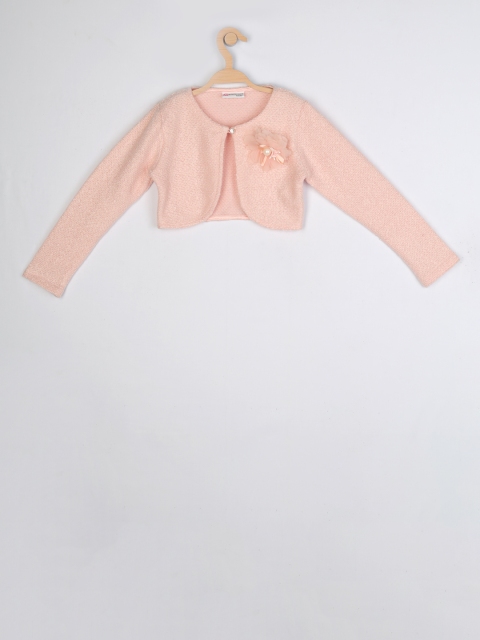 

Peppermint Girls Peach Solid Bolero Jacket